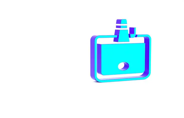 Turquoise Washbasin Water Tap Icon Isolated White Background Minimalism Concept — Stock Photo, Image