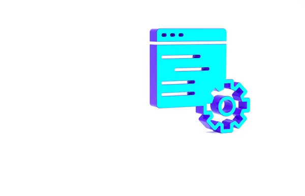 Computador Turquesa Ícone Interface Api Isolado Fundo Branco Aplicação Tecnologia — Fotografia de Stock