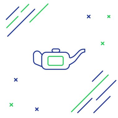 Motor makine yağı simgesi için çizgi kutusu beyaz arkaplanda izole edildi. Benzin bidonu. Yağ değiştirme ve onarım servisi. Renkli taslak konsepti. Vektör.