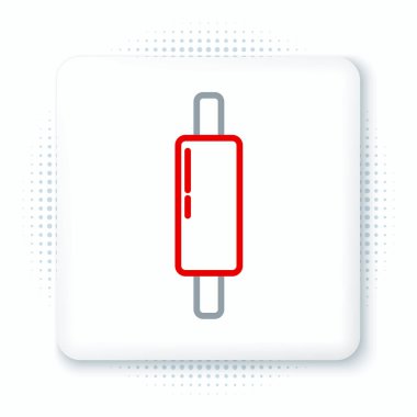 Çizgi Rolling pin simgesi beyaz arkaplanda izole edildi. Renkli taslak konsepti. Vektör.