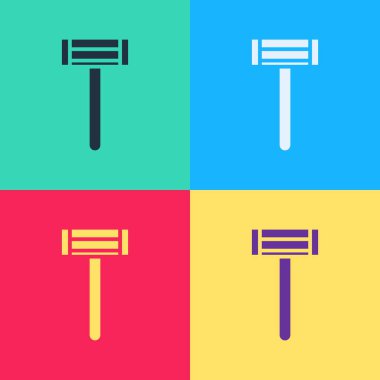 Pop art traş makinesi simgesi renk arkaplanında izole edildi. Vektör İllüstrasyonu.