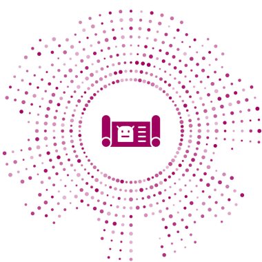 Mor Robot taslak simgesi beyaz arkaplanda izole edildi. Soyut çember rastgele noktalar. Vektör.