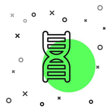 Beyaz arkaplanda siyah çizgi DNA sembolü izole edilmiş. Vektör.