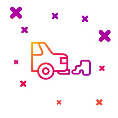 Renkli araba egzoz ikonu beyaz arka planda izole edildi. Kademeli rastgele dinamik şekiller. Vektör.