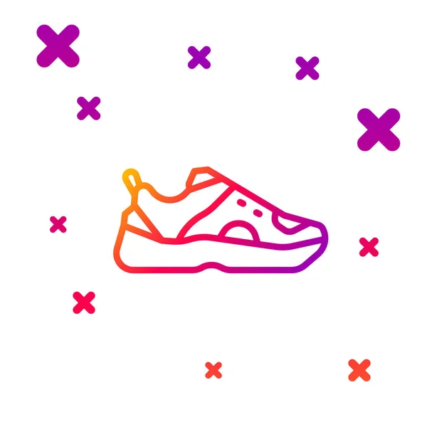 Color Line Zapatillas Fitness Para Entrenamiento Icono Running Aislado Sobre — Archivo Imágenes Vectoriales