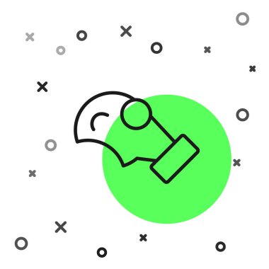 Beyaz arkaplanda siyah çizgi gaz maskesi simgesi izole edildi. Solunum cihazı işareti. Vektör.