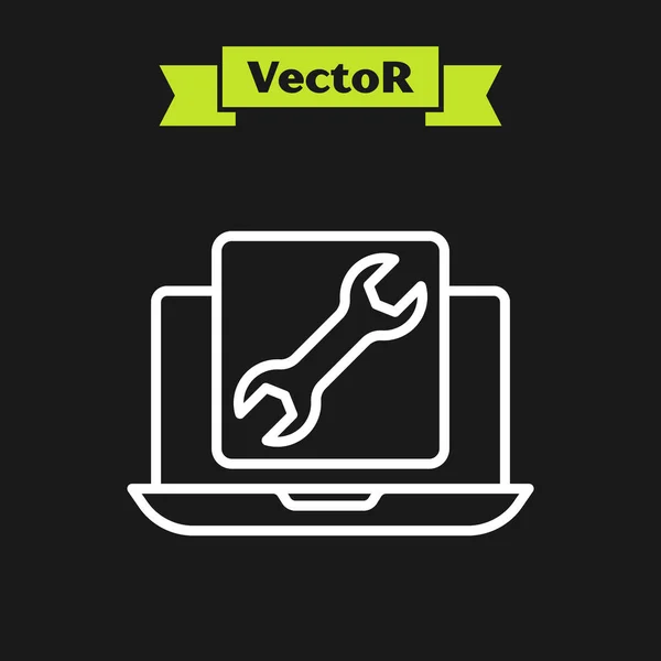 화이트 노트북과 아이콘이 배경에 분리되어 있습니다 서비스 Vector — 스톡 벡터