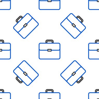 Satır Evrak Çantası simgesi beyaz arkaplanda izole edilmiş kusursuz desen. İş ilanı. İş portföyü. Renkli taslak konsepti. Vektör.