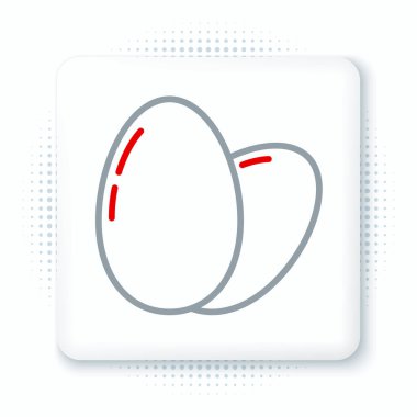 Tavuk yumurtası simgesi beyaz arkaplanda izole edildi. Renkli taslak konsepti. Vektör.