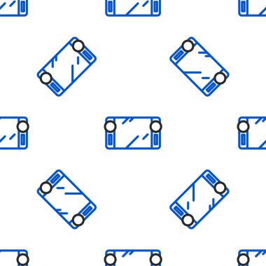 Satır taşınabilir video oyun konsolu simgesi beyaz arkaplanda izole edilmiş pürüzsüz desen. Av alanı tabelası. Oyun konsepti. Renkli taslak konsepti. Vektör.