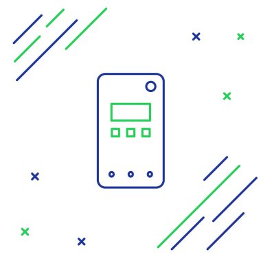 Hat Smartphone, beyaz arkaplanda izole edilmiş cep telefonu simgesi. Renkli taslak konsepti. Vektör.