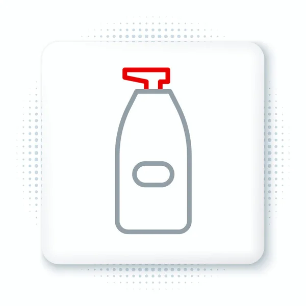 Line Bottle Liquid Antibacterial Soap Dispenser Icon Isolated White Background — Stock Vector