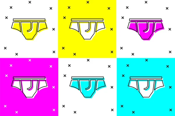 Set Underwear Icon Isolated Color Background Vector Illustration — Stock Vector