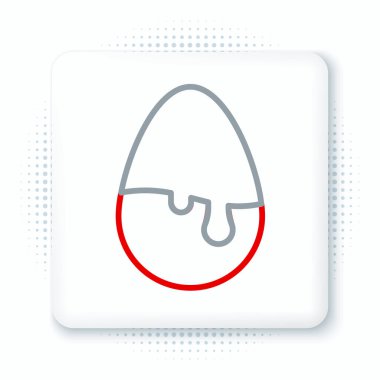 Çikolatalı yumurta ikonu beyaz arkaplanda izole edilmiş. Renkli taslak konsepti. Vektör.