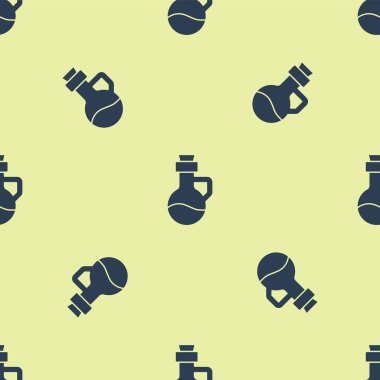 Mavi esans yağ şişesi ikonu sarı arka planda izole edilmiş pürüzsüz desen. Organik aromaterapi özü. Cilt bakımı serumu cam bırakma paketi. Vektör.