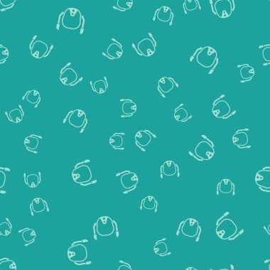 Yeşil Dalış Maskesi simgesi yeşil arkaplandaki kusursuz deseni izole etti. Olağanüstü bir spor. Su altı ekipmanları. Vektör.