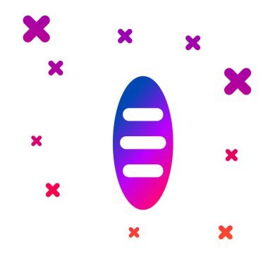 Beyaz arkaplanda izole edilmiş renkli ekmek simgesi. Kademeli rastgele dinamik şekiller. Vektör.