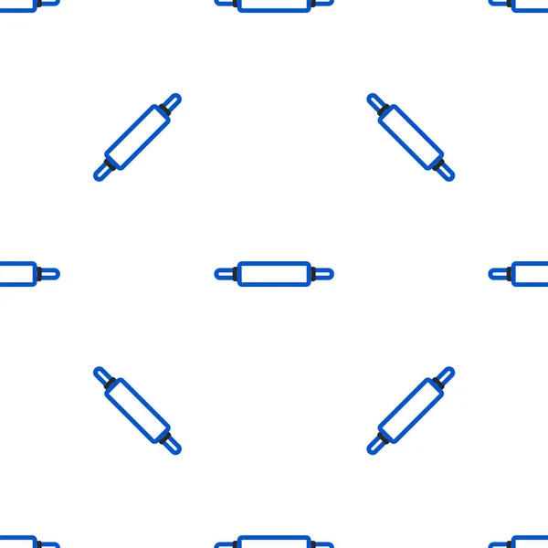 Line Rolling Pin Icon Isoliert Nahtlose Muster Auf Weißem Hintergrund — Stockvektor