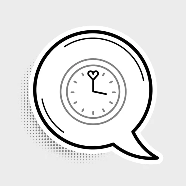 Icono Reloj Línea Aislado Sobre Fondo Gris Símbolo Tiempo Concepto — Vector de stock