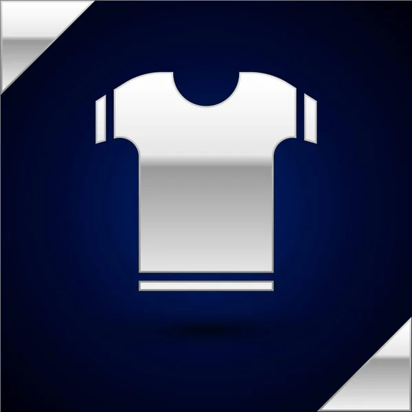 Ícone Camiseta Prata Isolado Fundo Azul Escuro Ilustração Vetorial —  Vetores de Stock