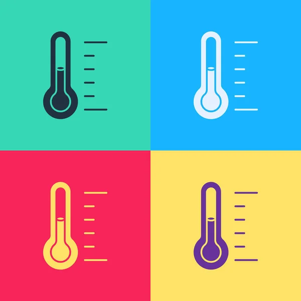 流行艺术桑拿温度计图标孤立的色彩背景 桑拿浴设备 — 图库矢量图片