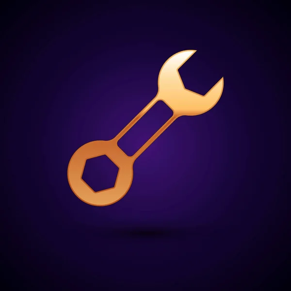 Zlatý Klíč Klíč Ikona Izolované Černém Pozadí Vektor — Stockový vektor