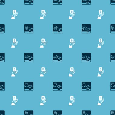 Başarısız hisse senedi piyasasını ve El 'in Bitcoin' i sorunsuz bir şekilde elinde tutmasını ayarlayın. Vektör.