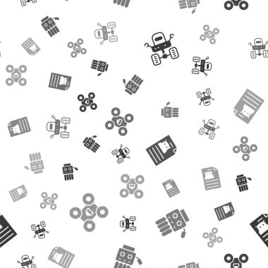 Mars gezgini, mekanik robot el, teknik tanımlama ve İHA 'yı kusursuz desene ayarlayın. Vektör.