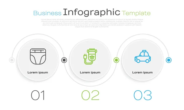 Definir Linha Fralda Para Cão Cortador Cabelo Animal Estimação Carro — Vetor de Stock
