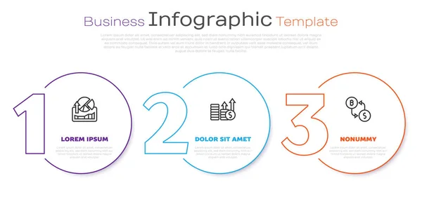 Definir Linha Gráficos Crescimento Mercado Ações Câmbio Financeiro Dólar Criptomoeda — Vetor de Stock