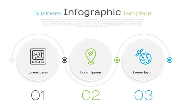 Establezca Dispositivo Gps Línea Con Mapa Marca Verificación Ubicación Satélites — Vector de stock