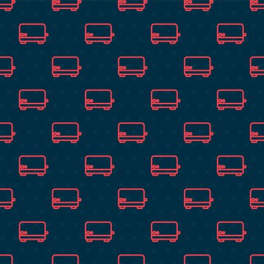 Kırmızı çizgi tost makinesi simgesi siyah arkaplanda izole edilmiş. Vektör.