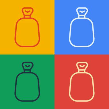 Pop Art Line Full Torba simgesi renk arkaplanında izole edildi. Vektör.