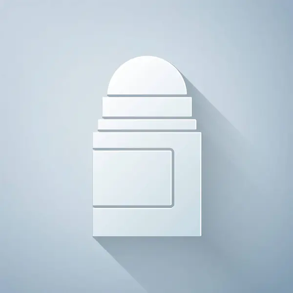 Papier Découpé Antisudorifique Icône Rouleau Déodorant Isolé Sur Fond Gris — Image vectorielle