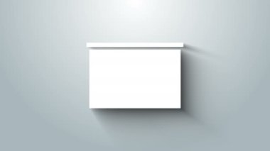 Gri arkaplanda beyaz sütun simgesi izole edildi. Okul karatahtası. 4K Video hareketli grafik canlandırması