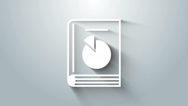 Vit användarhandbok ikon isolerad på grå bakgrund. Användarhandbok. Instruktionsskylt. Läs före användning. 4K Video motion grafisk animation — Stockvideo