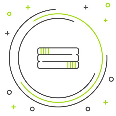 Beyaz arkaplanda çizgi havlu yığını simgesi izole edildi. Renkli taslak konsepti. Vektör.