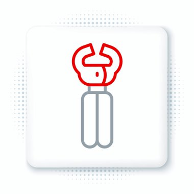 Çiftlik hayvanları için çizgi kırpıcıları beyaz arka planda izole edilmiş bir ikon. Evcil hayvan tırnak makası. Renkli taslak konsepti. Vektör.