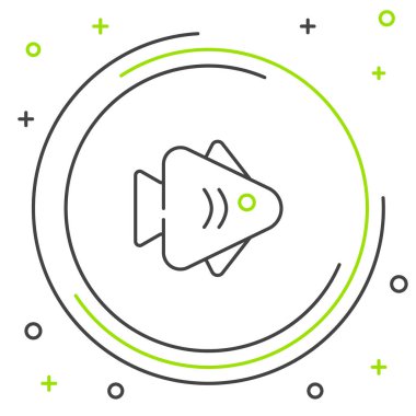 Line Fish simgesi beyaz arkaplanda izole edildi. Renkli taslak konsepti. Vektör.