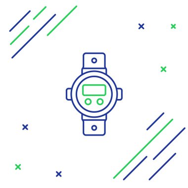 Hat Dalış izleme simgesi beyaz arkaplanda izole edildi. Su altı ekipmanları. Renkli taslak konsepti. Vektör.