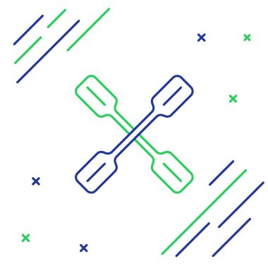 Line Paddle simgesi beyaz arkaplanda izole edildi. Kürek çekin. Renkli taslak konsepti. Vektör.