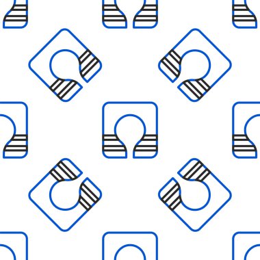 Çizgi Hayat ceketi simgesi beyaz arkaplanda izole edilmiş pürüzsüz desen. Can yeleği ikonu. Olağanüstü bir spor. Spor malzemeleri. Renkli taslak konsepti. Vektör.