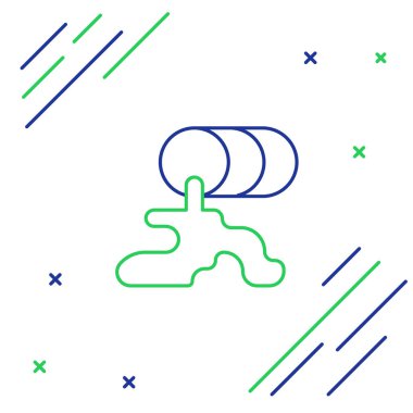 Varil yağı sızıntısı simgesi beyaz arka planda izole edildi. Renkli taslak konsepti. Vektör.