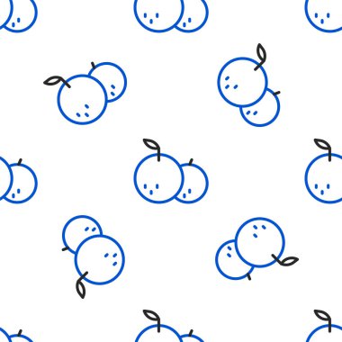 Tangerine çizgi simgesi beyaz arkaplanda izole edilmiş kusursuz desen. Mutlu Noeller ve mutlu yıllar. Renkli taslak konsepti. Vektör.