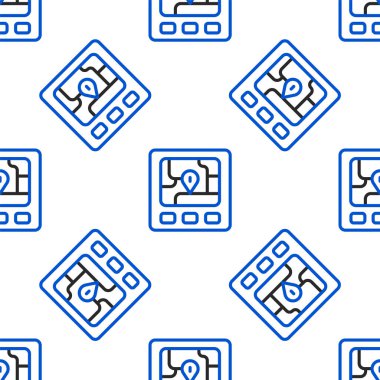 Harita simgesine sahip Gps aygıtı beyaz arkaplanda izole edilmiş kusursuz desen. Renkli taslak konsepti. Vektör.