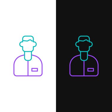 Çizgi Laboratuvarı yardımcı simgesi beyaz ve siyah arkaplanda izole edildi. Renkli taslak konsepti. Vektör.