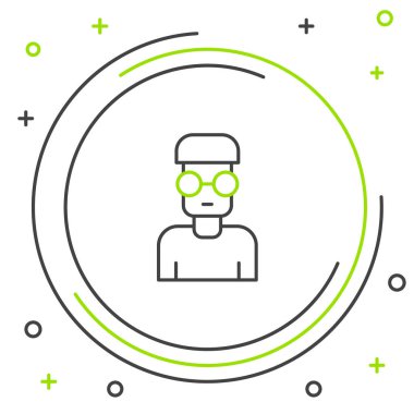 Çizgi İnek simgesi beyaz arkaplanda izole edildi. Renkli taslak konsepti. Vektör.