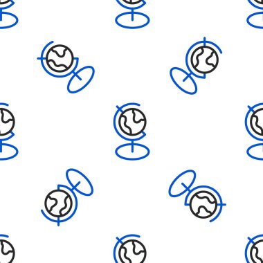 Dünya çizgisi ikonu beyaz arka planda izole edilmiş kusursuz desen. Renkli taslak konsepti. Vektör.