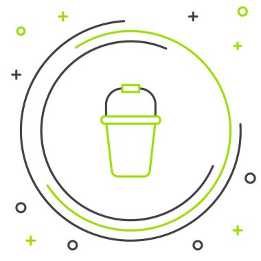 Satır Kovası simgesi beyaz arkaplanda izole edildi. Renkli taslak konsepti. Vektör.