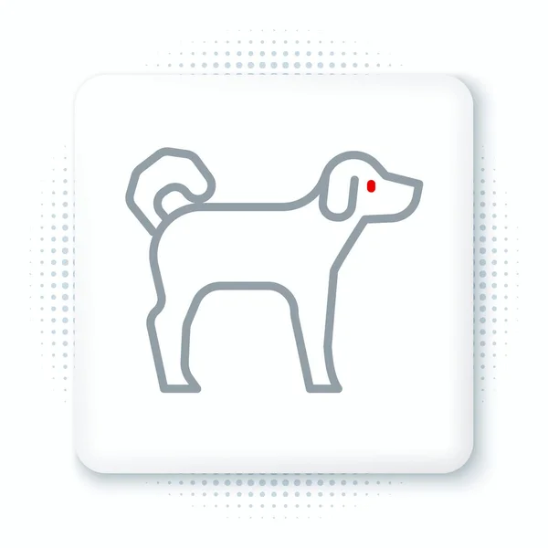 Icône Line Dog Isolée Sur Fond Blanc Concept Contour Coloré — Image vectorielle